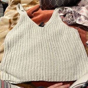 White cropped tank top